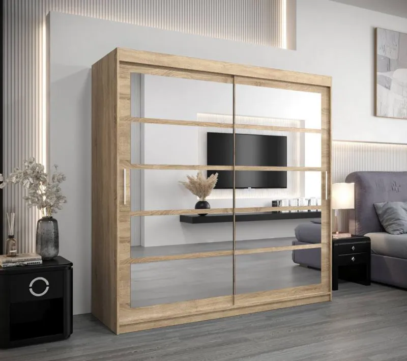 200 cm de large Armoire avec 10 casiers et 2 portes | Couleur: Chêne Sonoma Abbildung
