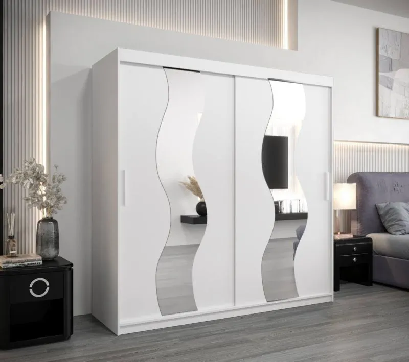 200 cm de large Armoire avec 10 casiers et 2 portes | Couleur: Blanc Abbildung