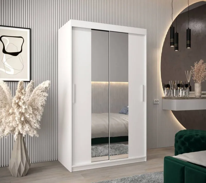 120 cm de large Armoire avec 5 casiers et 2 portes | Couleur: Blanc Abbildung