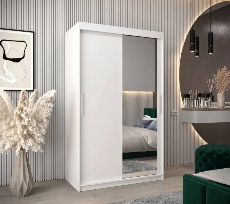 120 cm de large Armoire avec 5 casiers et 2 portes | Couleur: Blanc Abbildung