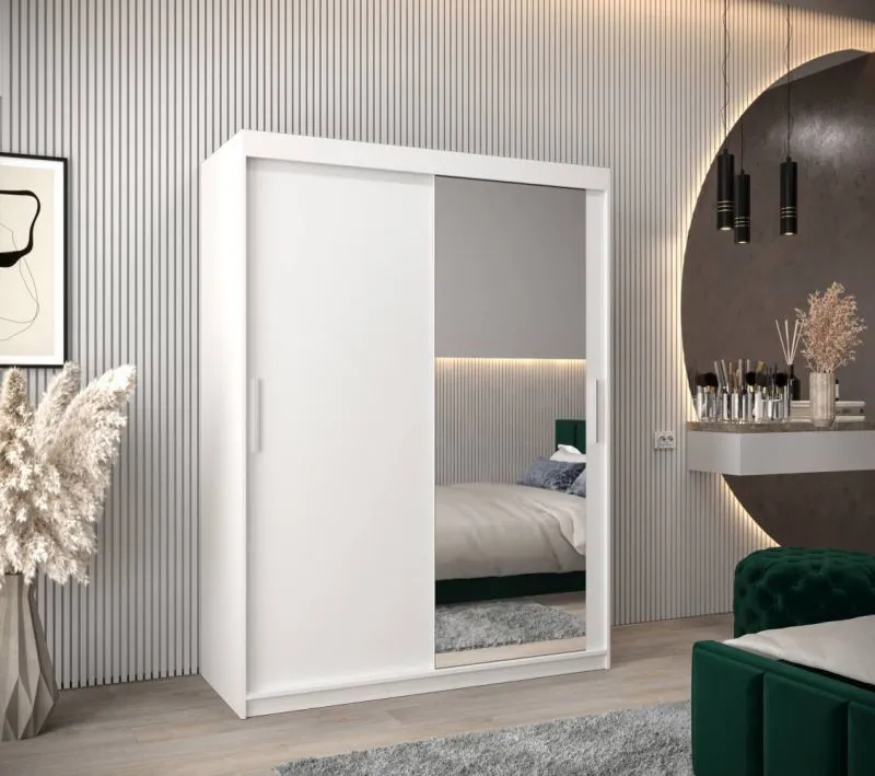 150 cm de large Armoire avec 5 casiers et 2 portes | Couleur: Blanc Abbildung