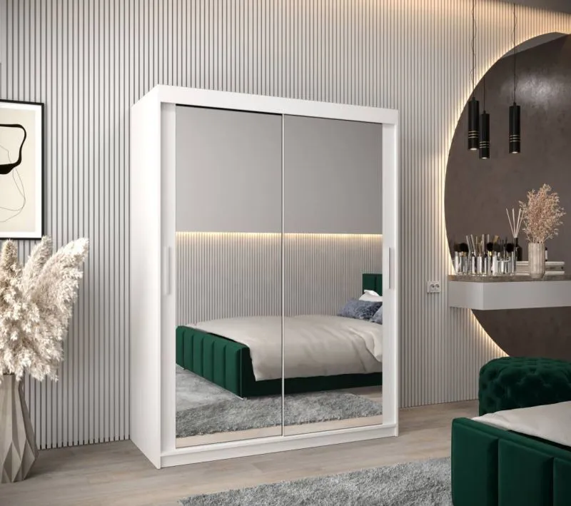 150 cm de large Armoire avec 5 casiers et 2 portes | Couleur: Blanc Abbildung