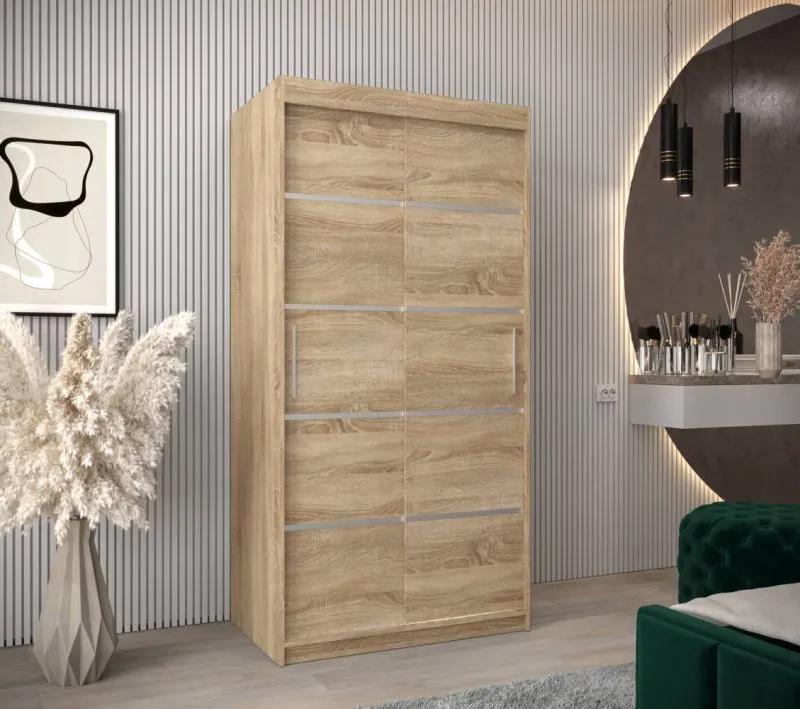 100 cm de large Armoire avec 5 casiers et 2 portes | Couleur : Chêne Sonoma Abbildung