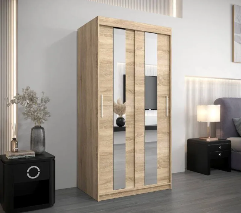 100 cm de large Armoire avec 2 portes | 5 casiers | Couleur : Chêne Sonoma Abbildung