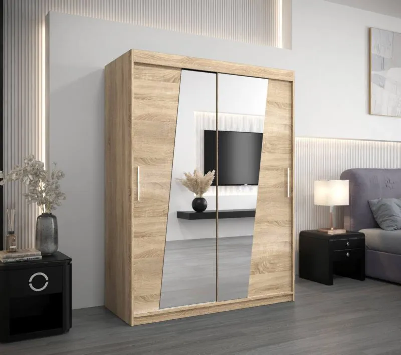 150 cm de large Armoire avec 2 portes | 5 casiers | Couleur: Chêne Sonoma Abbildung