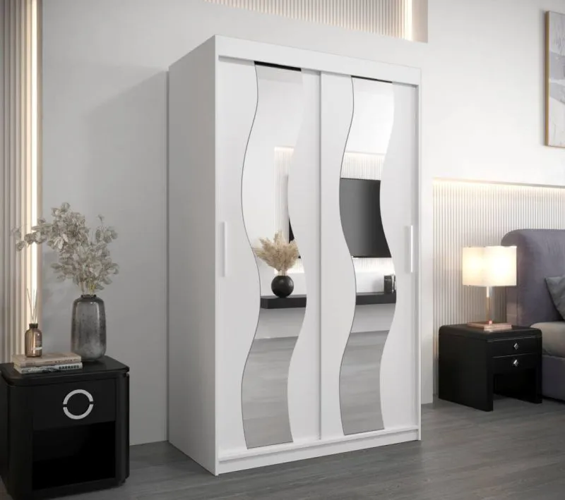 120 cm de large Armoire avec 5 casiers et 2 portes | Couleur: Blanc Abbildung