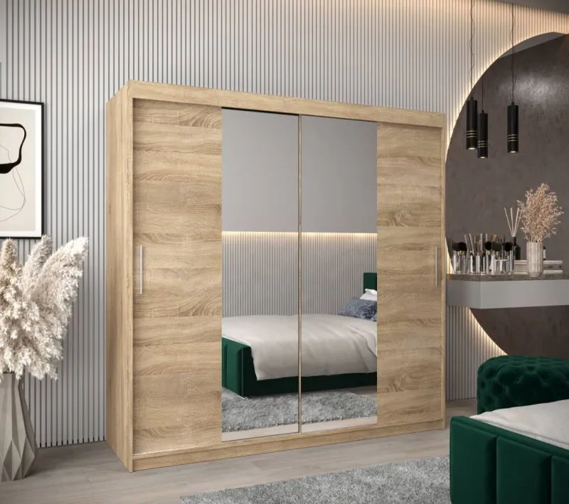 2 mètres de large Armoire avec 2 portes | Couleur: Chêne Sonoma Abbildung