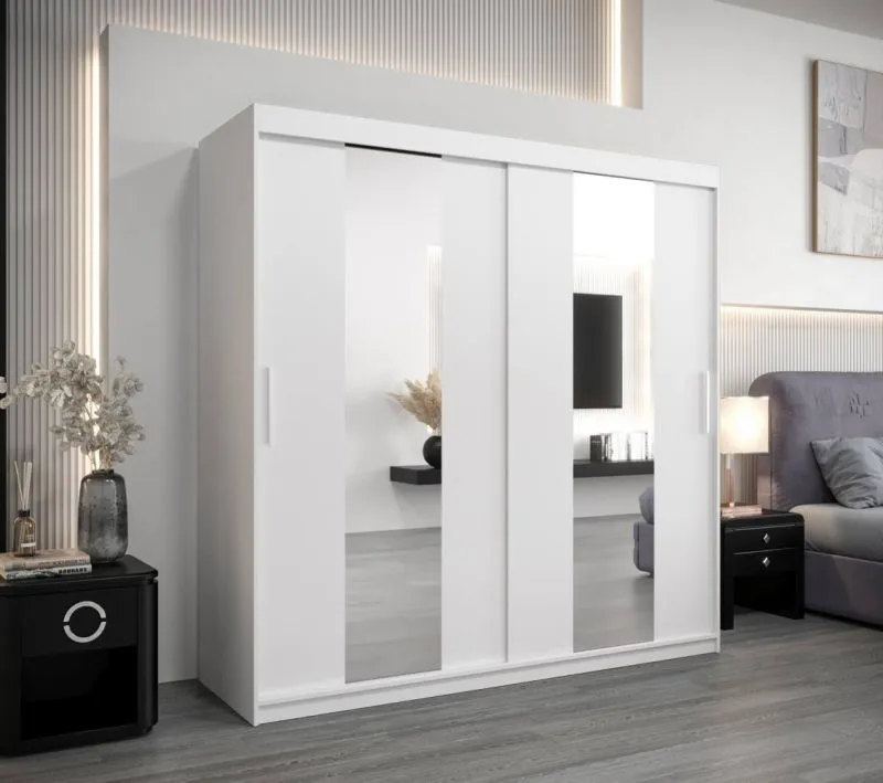 2 mètres de large Armoire avec 2 portes | Couleur: Blanc Abbildung