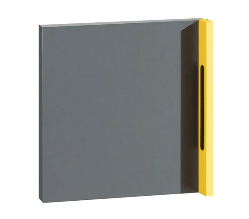 Porte Jakob, Couleur : Anthracite / Jaune - 37 x 37 x 6 cm (H x L x P)