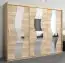 Armoire à portes coulissantes / Penderie Hacho 06 avec miroir, Couleur : Chêne de Sonoma - Dimensions : 200 x 250 x 62 cm ( H x L x P)