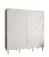 Armoire à portes coulissantes aspect marbre Jotunheimen 33, couleur : blanc - dimensions : 208 x 200,5 x 62 cm (h x l x p), avec 10 compartiments
