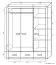 Armoire à portes battantes / penderie Vanimo 20, couleur : chêne - Dimensions : 202 x 156 x 54 cm (H x L x P)