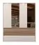 Armoire avec miroir Papauta 06, Couleur : Cachemire / Chêne foncé - Dimensions : 226 x 187 x 60 cm (H x L x P)