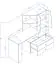 Bureau avec armoire annexe Sirte 11, Couleur : Chêne / Blanc brillant - Dimensions : 153 x 150 x 50 cm (H x L x P)