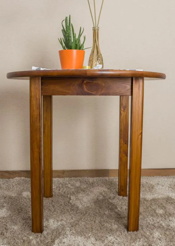 Table en bois Table 80x80 cm Pin massif, Couleur: Chêne Abbildung