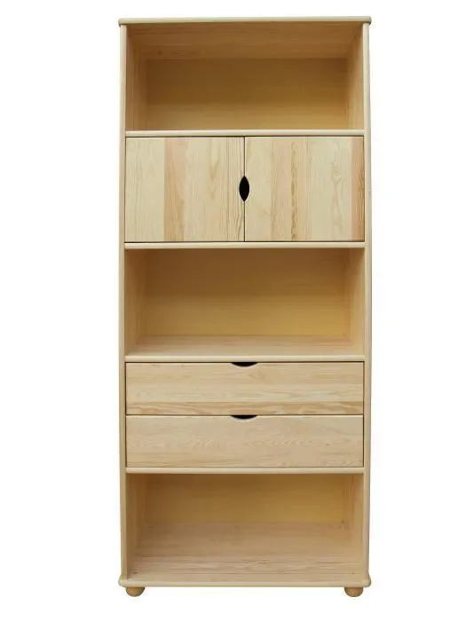 Bibliothèque - 60 cm de large, Pin Bois-massif, Couleur: Naturel Abbildung