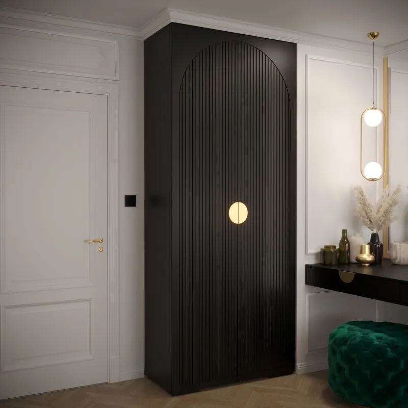Armoire 12 compartiments Beskiden 04 noir | 236,5 x 100 x 47 cm | Rangement optimisé