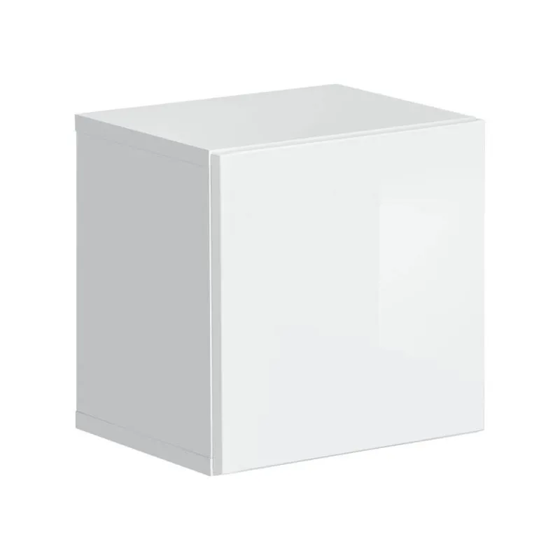 Armoire murale carrée Möllen 05 | Blanc brillant et mat | 30 x 30 x 25 cm | Push-to-open