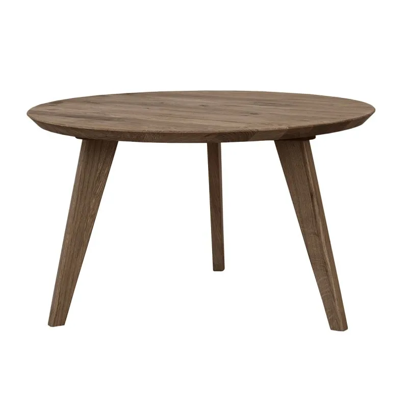 Table basse ronde en chêne massif | 70 cm diamètre | Finition huilée tabac | Erdre 05