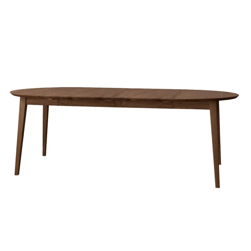 Table à manger ronde extensible Erdre 10 | Chêne massif | 110-210 cm | Finition Tabacco | 4 pieds stables