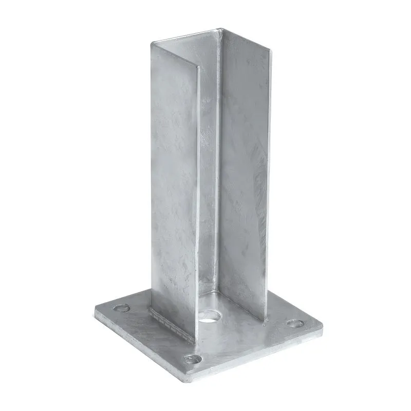 Embase pour poteau, galvanisée - Dimensions: 100 x 100 mm