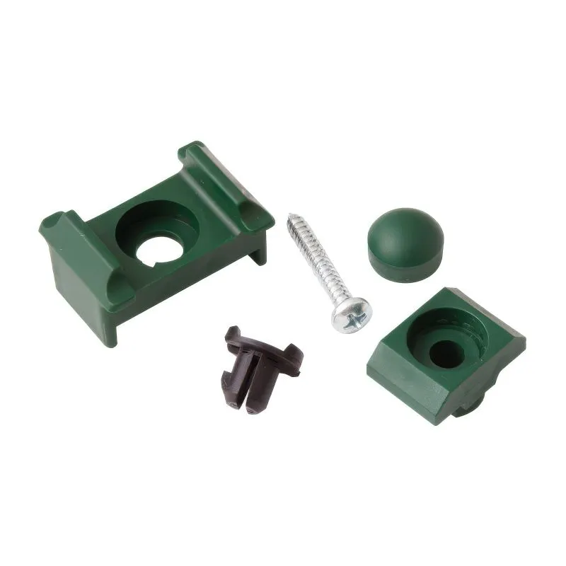 Kit de fixation par points pour poteaux d'angle/de portail, Couleur: vert