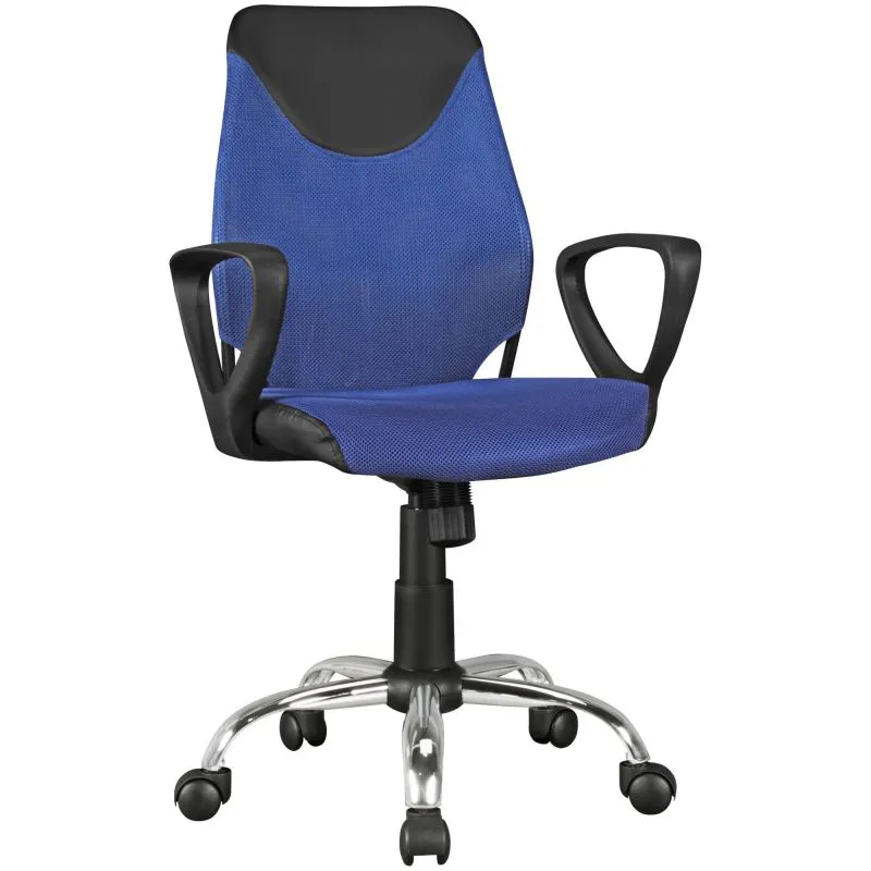 Chaise de bureau enfant Apolo 95 | Mesh respirant | Bleu/Noir | Hauteur réglable 44-55 cm | Pour 120-160 cm