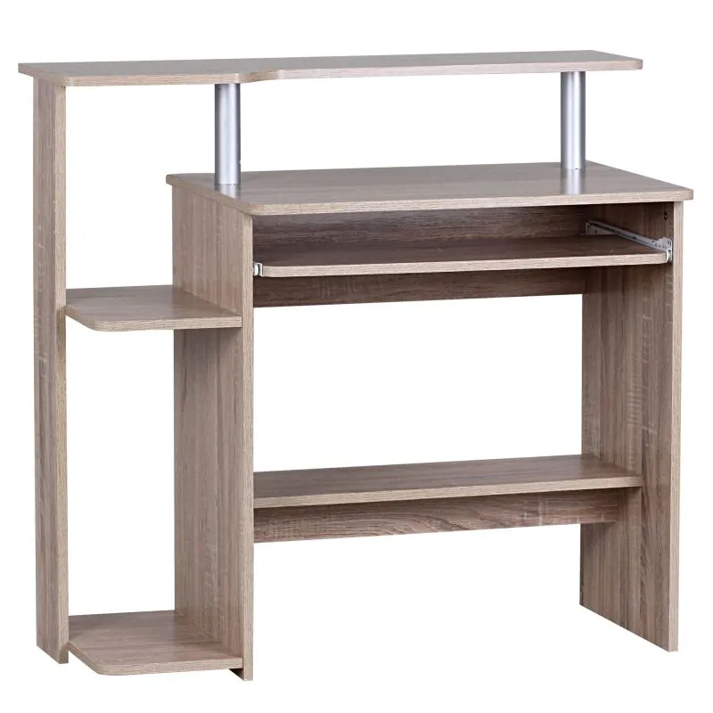 Bureau compact Apolo 145 | Sonoma | Avec plateau coulissant pour clavier | 48 x 94 cm
