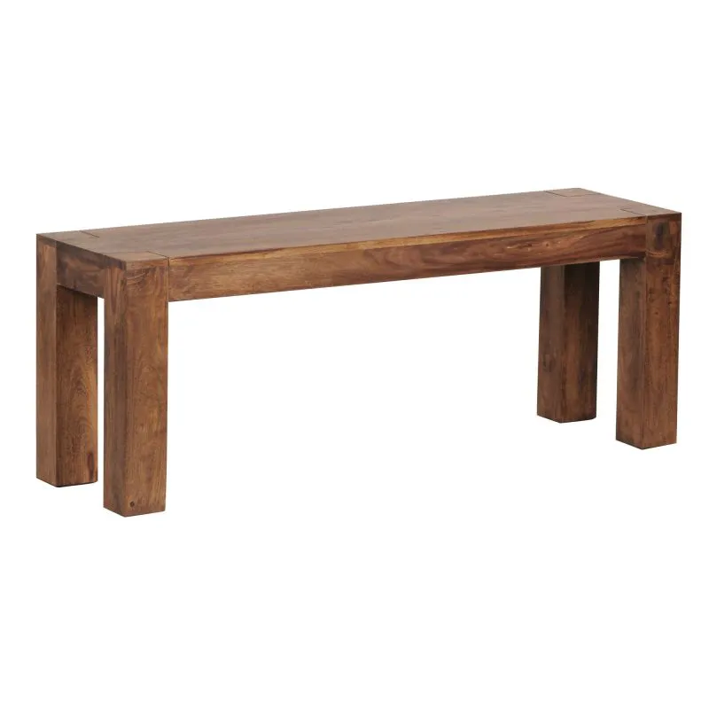 Banc en bois massif Sheesham 120 cm | Design naturel unique | Pour cuisine et salle à manger