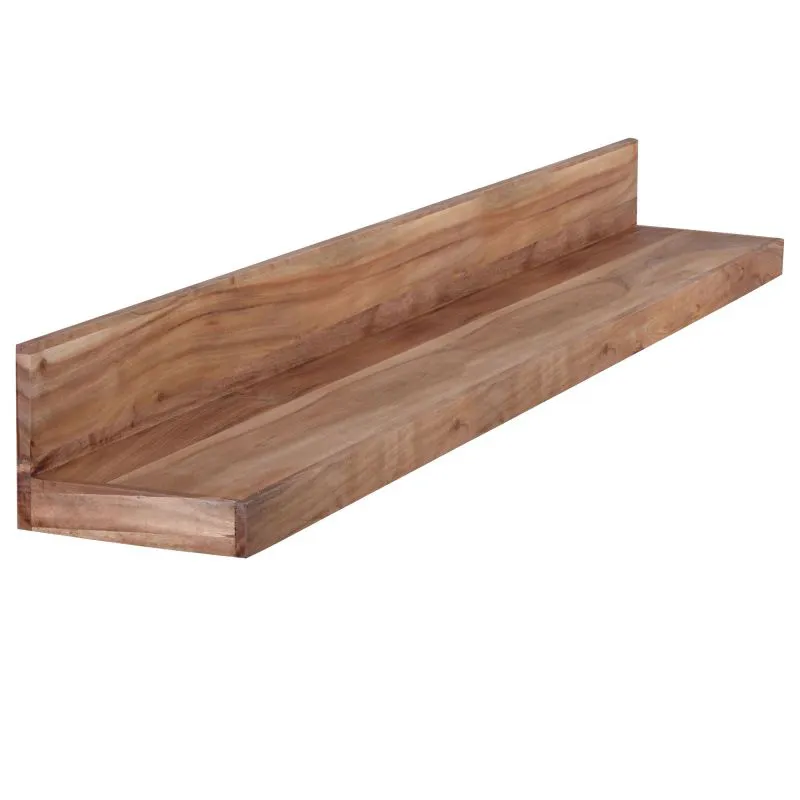 Grande étagère murale en bois massif d'acacia | 160 x 24 x 17 cm | Finition artisanale unique