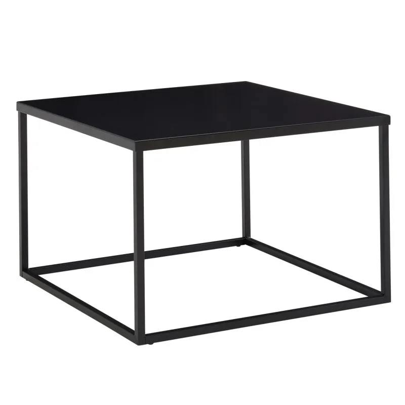Table basse carrée noire | 60 x 60 x 40 cm | Acier laqué | Style industriel moderne