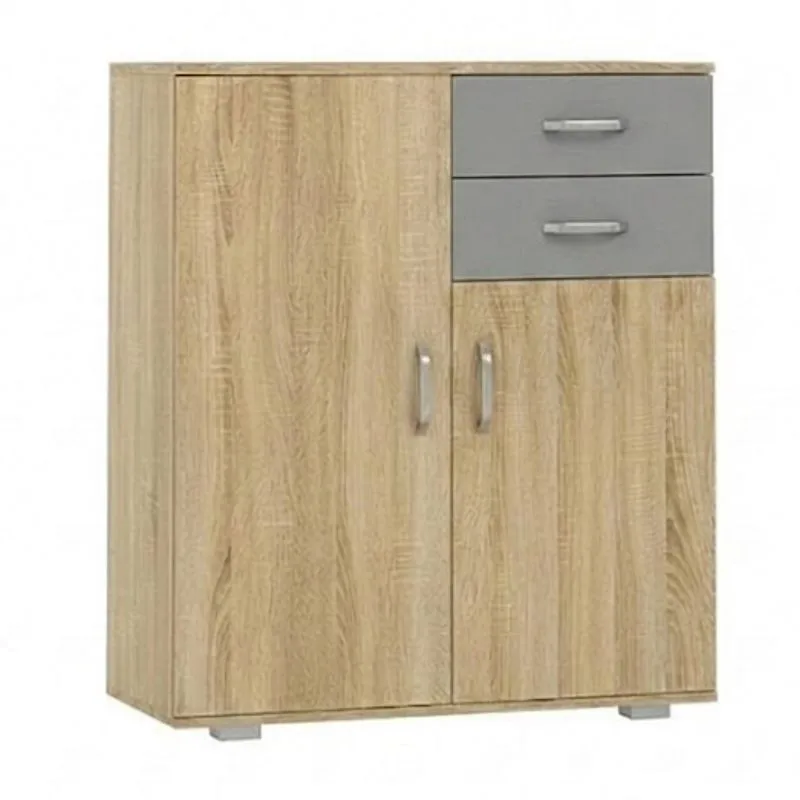 Commode Ciomas 11 | Chêne Sonoma / Gris | 104 x 90 x 40 cm | Rangement moderne et élégant