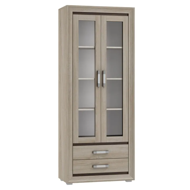 Vitrine Kundiawa 30 | Chêne Sonoma clair & foncé | 200 x 80 x 40 cm | Design moderne