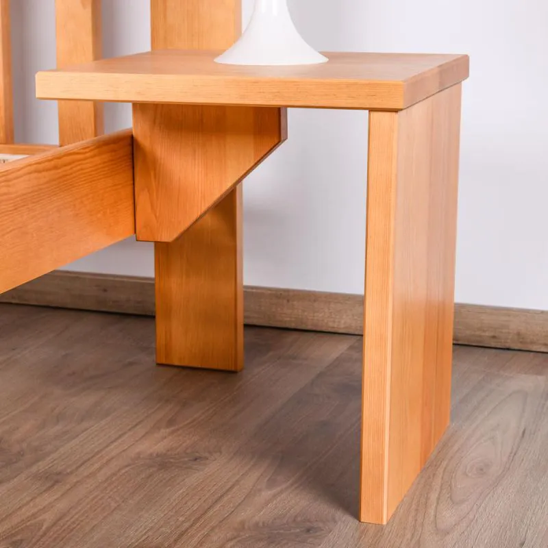 Table de chevet en pin massif finition aulne Junco 129 | Design moderne | 47 x 40 x 35 cm
