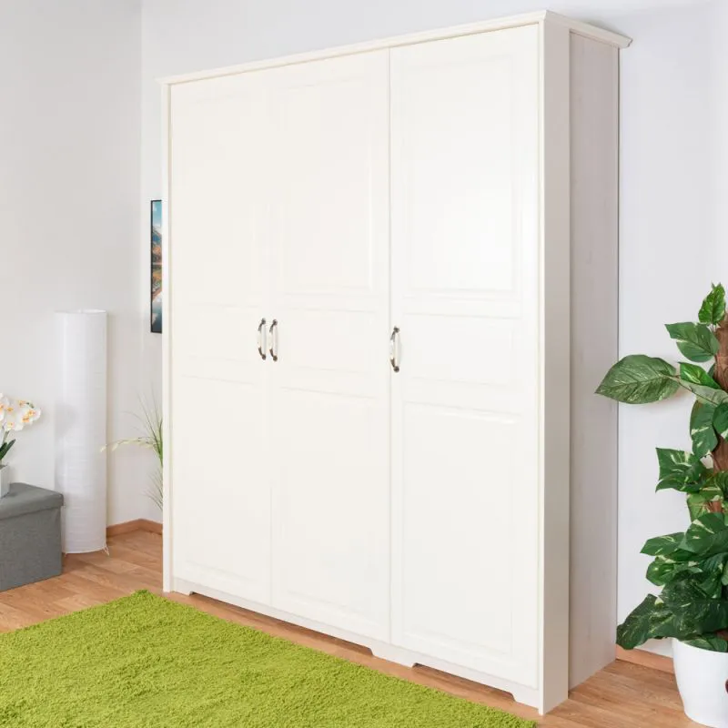 Armoire à portes battantes / armoire Falefa 18, couleur : blanc - Dimensions : 224 x 191 x 58 cm (H x L x P)