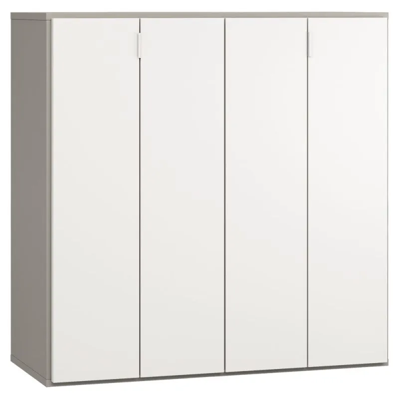 Armoire de bar Bellaco 07, couleur : gris / blanc - Dimensions : 114 x 112 x 47 cm (H x L x P)
