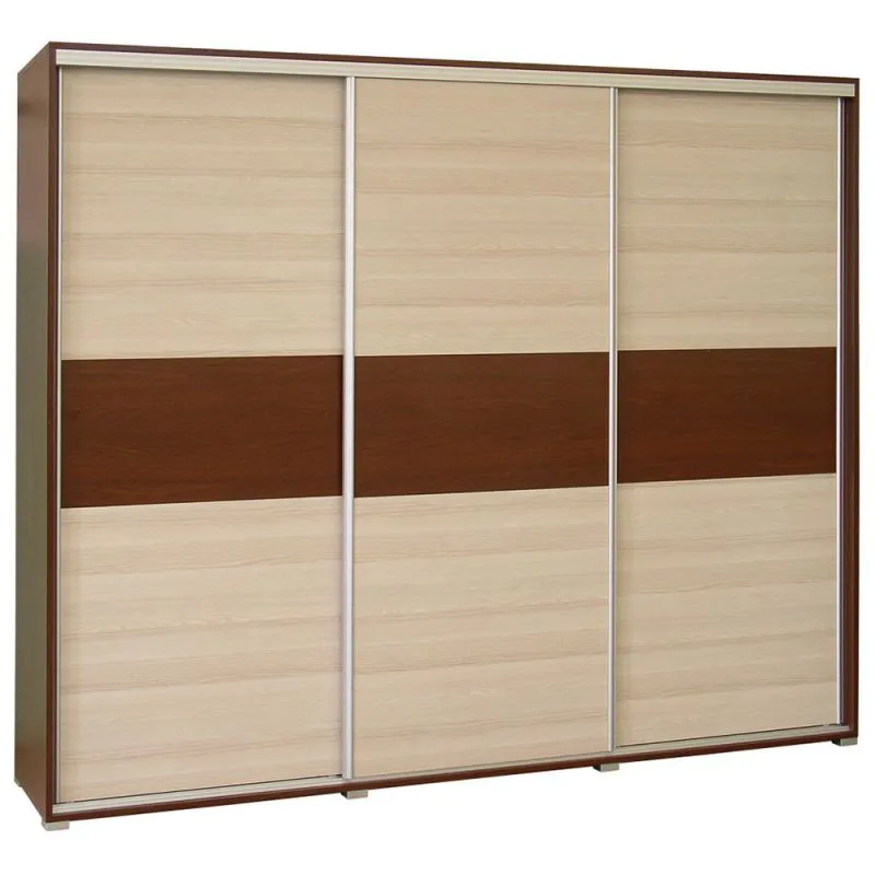 200 cm de large Armoire avec 6 casiers et 3 portes | Couleur: Noisette Abbildung
