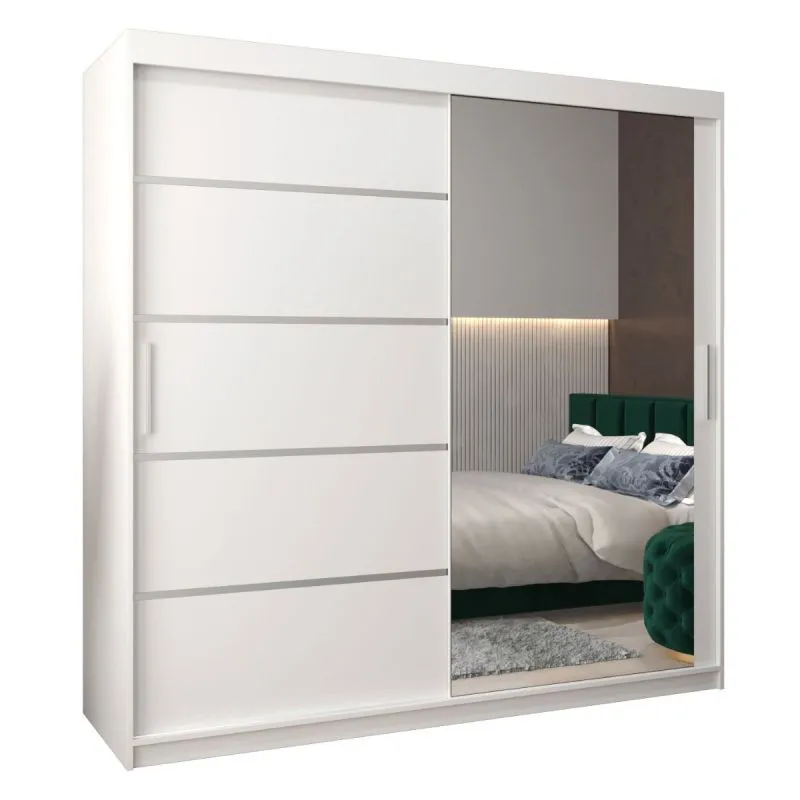 200 cm de large Armoire avec 10 casiers et 2 portes | Couleur: Blanc Abbildung