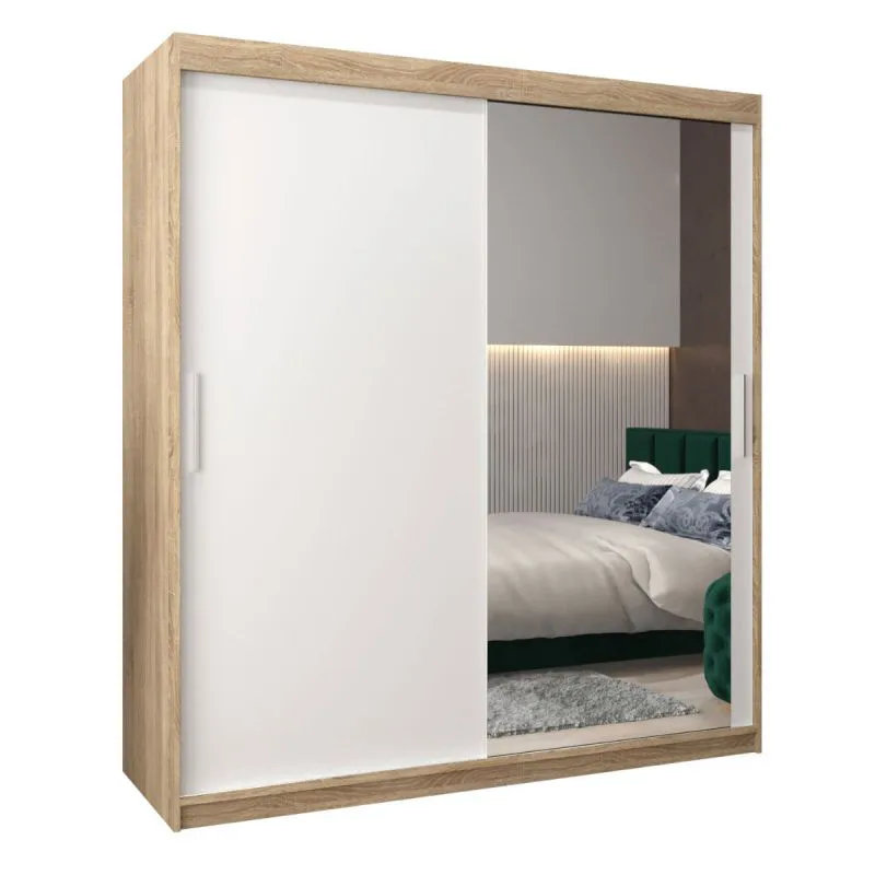 180 cm de large Armoire avec 10 casiers et 2 portes | Couleur: Chêne Sonoma / Blanc Abbildung