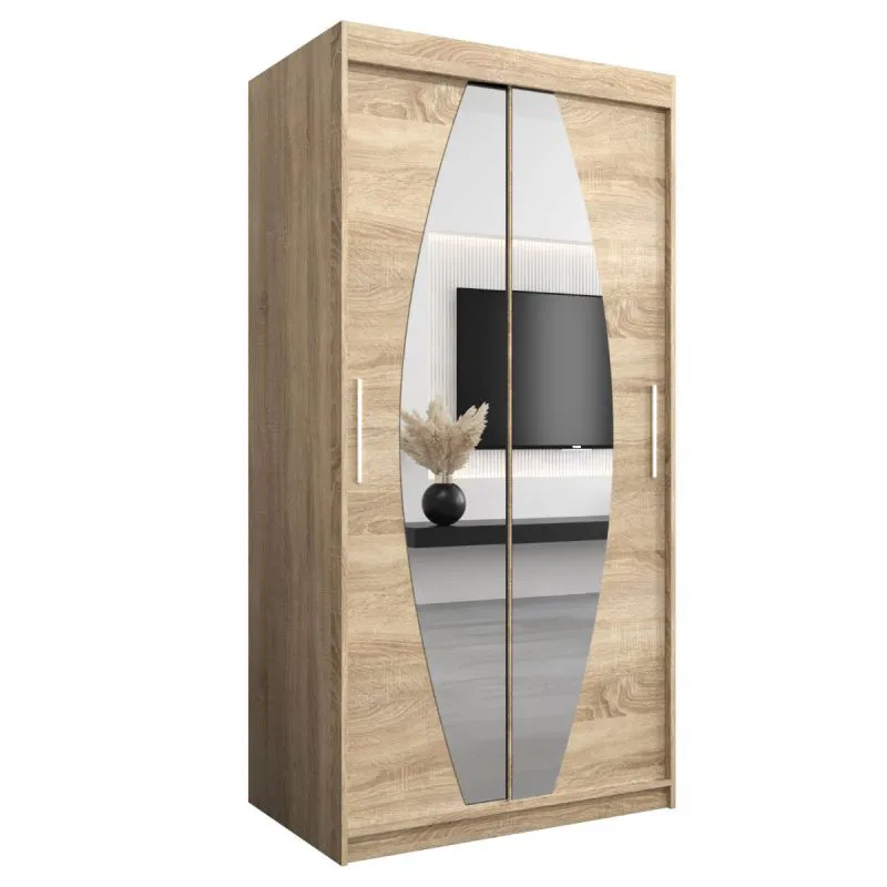 1 mètre de large Armoire avec 2 portes | Couleur : Chêne Sonoma Abbildung