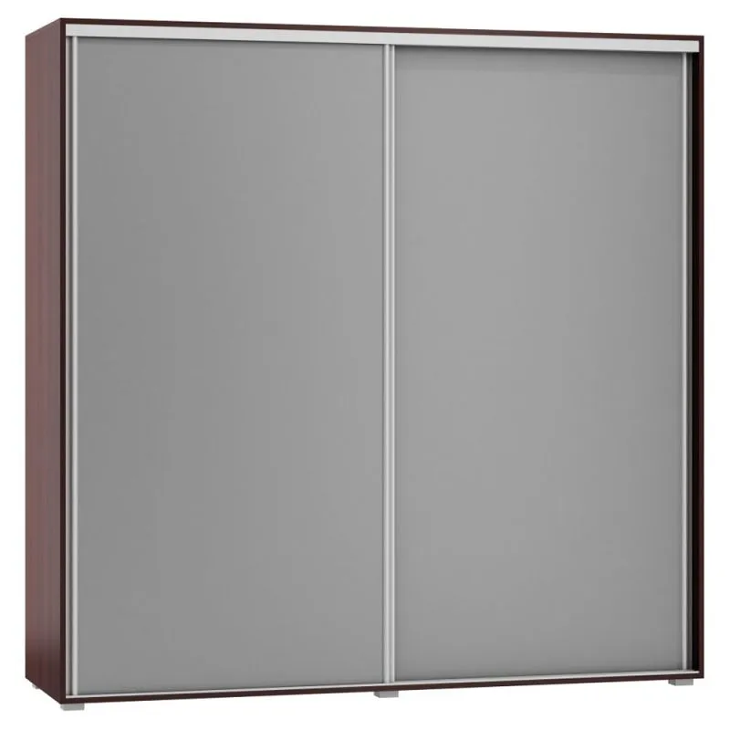 200 cm de large Armoire à portes coulissantes avec 2 portes | 7 casiers | 2 tringles à vêtements | Couleur: Gris Abbildung