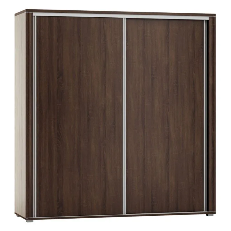 200 cm de large Armoire à portes coulissantes avec 2 portes | 6 casiers | tringle à vêtements | Couleur: Chêne Sonoma Abbildung