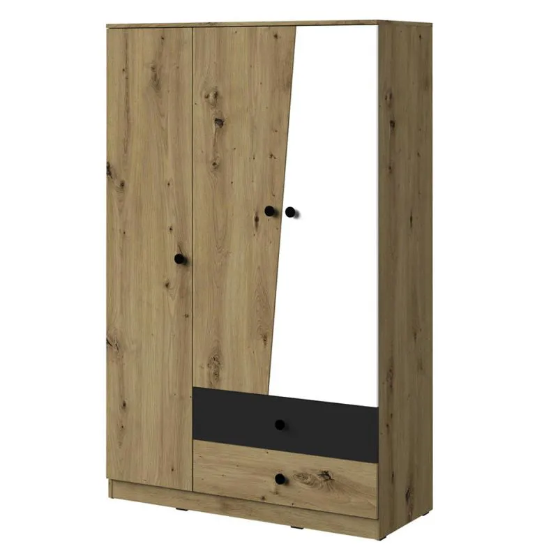 120 cm de large Armoire avec 3 portes, 6 casiers et 2 tiroirs | Couleur: Chêne | Profondeur: 50 cm Abbildung