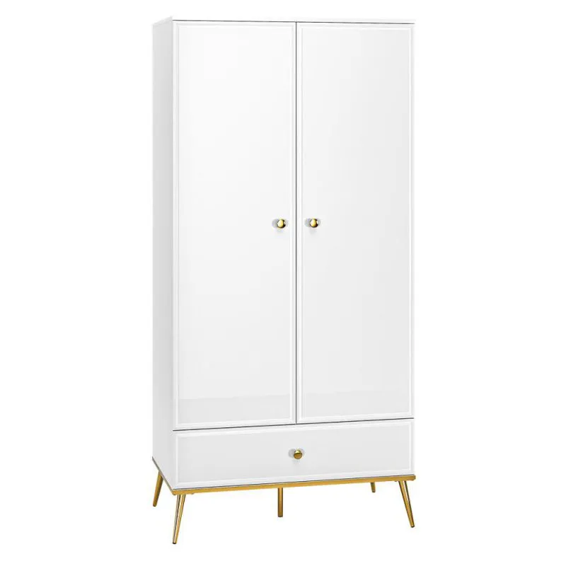 92 cm de large Armoire avec 2 portes | Couleur: Blanc Abbildung