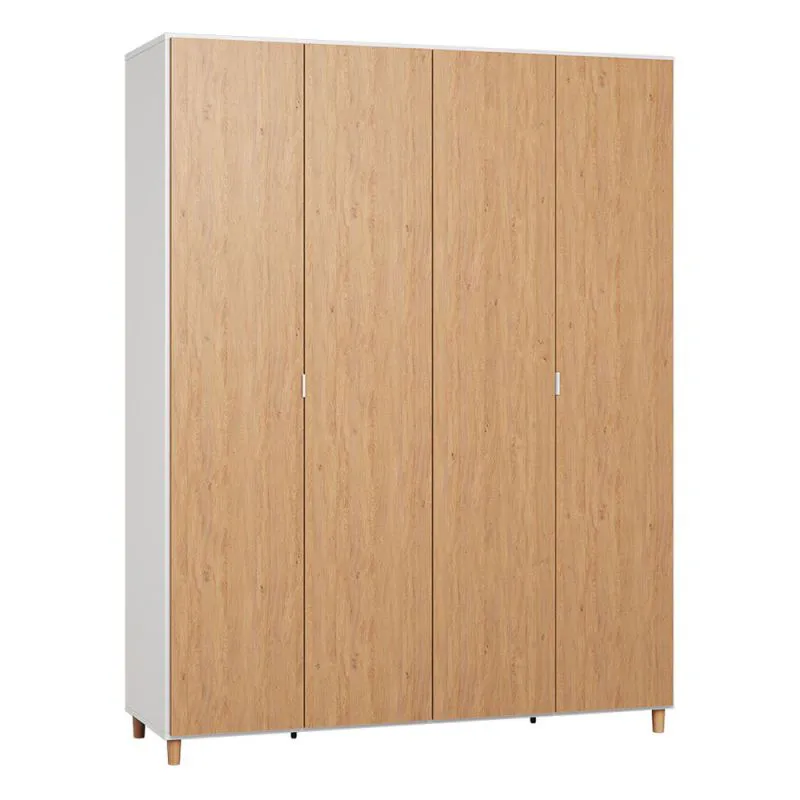 185 cm de large Armoire avec 2 portes, 11 casiers et 2 tiroirs | Couleur: Chêne / Blanc | Profondeur: 57 cm Abbildung