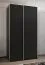 Penderie / Armoire à portes coulissantes / 2 tringles à vêtements / 2 portes coulissantes / 6 compartiments / 6 étagères / Soft-Close / Couleur : Noir / Soft-Close