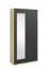 Armoire deux portes avec miroir Zapopan 21 | Chêne Artisan / Noir | 185 x 90 x 40 cm | Rangement moderne