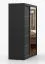 Armoire coulissante Bucegi 32 | Miroir intégré | 200 x 150 x 61 cm | Noir élégant | 2 portes, 6 compartiments