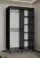 Armoire sombre à portes coulissantes avec deux barres de penderie Jotunheimen 64, couleur : noir - Dimensions : 208 x 120,5 x 62 cm (H x L x P)
