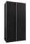 Penderie / Armoire à portes coulissantes / 245,5 x 130 x 64 cm / 2 tringles à vêtements / 6 étagères / 6 compartiments / 2 portes coulissantes / Couleur : Noir / Soft-Close